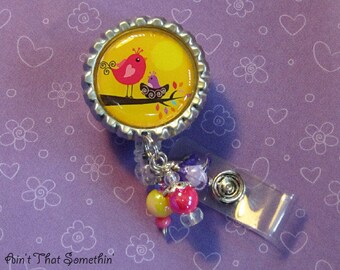 A Touch of Springtime Retractable Badge Reel - Designer Badge Reels - Cute ID Holders - Unique Badge Clips - Fun ID Badge Reels - Badge Reel