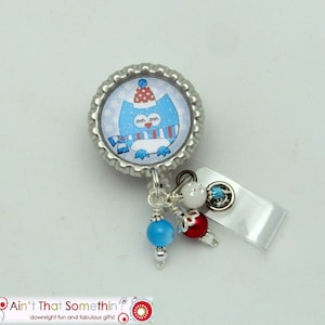 Winter Owl Retractable Badge Reel - Owl Badge Clip - Winter Badge Reels - Fun ID Holders - Badge Reel Gifts - Unique ID Holders - Fun IDs