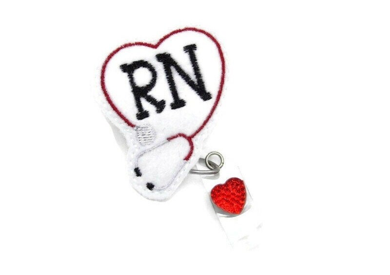 Stethoscope RN Retractable Badge Reel Fun Badge Clips Designer ID