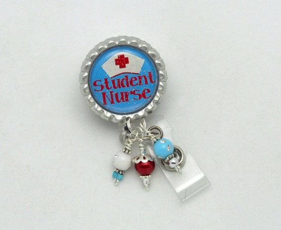 Student Nurse Badge Reel - Designer Badge Reels - Beaded Badge Holders -  Student Nurse Gifts - Badge Reel Gifts - ID Wear With Flair - Badge