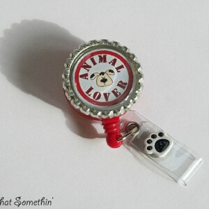 Animal Lover Retractable Badge Reel - Animal Lover Badge Reel - Fun Badge Clips - Designer Badge Reels - Gifts Under 10 - Dog ID Tag Pulls