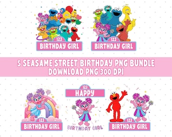 Cumpleaños de Abby, niña de Barrio Sésamo, PNG, descarga digital