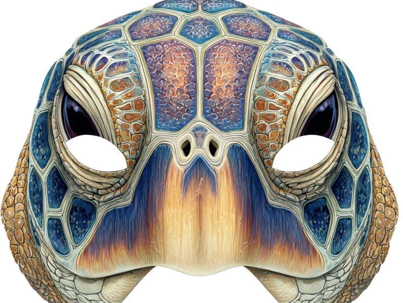 Sea Turtle Mask Printable Ocean Animal Costume Kids Marine Life Party ...
