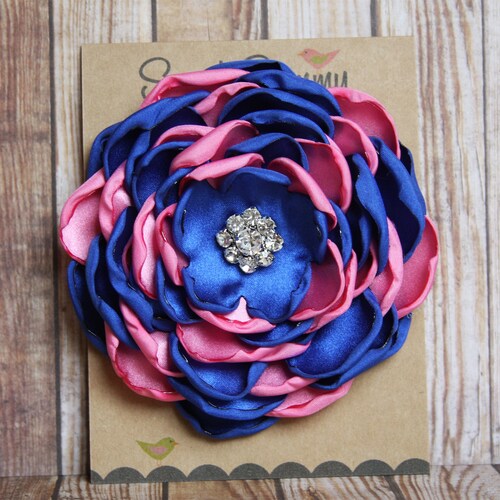 34 Colors Large Satin Flower Pin Satin Flower Pin With Etsy