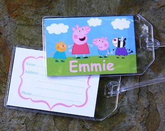 Luggage Tag, Peppa Pig Luggage Tag, Personalized Luggage Tag, Custom Luggage Tag, Personalized Bag Tag, Backpack Tag, Lunch Box Tag