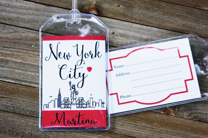 Luggage Tag NYC Luggage Tag Personalized Luggage Tag Custom Etsy