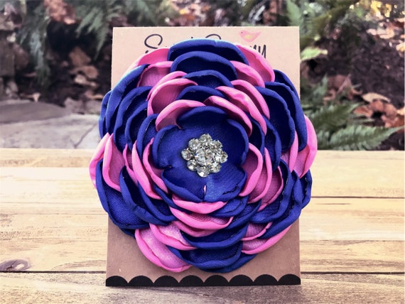 34 Colors Large Satin Flower Pin, Satin Flower Pin With