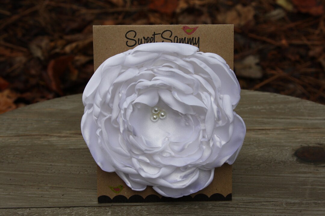 34 Colors Large Satin Flower Pin White Satin Flower Pin Etsy