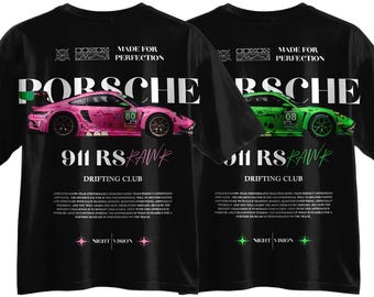 Porsche 911 RS Digital Download PNG, Streetwear Car Graphic Design for T-Shirts, Racing Drift Club SVG Sublimation File, Commercial Use