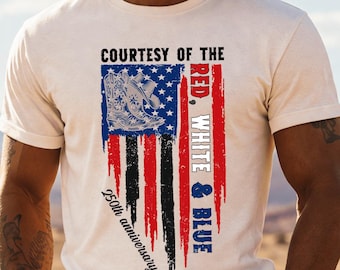 Courtesy Of The Red White And Blue Shirt, 250th Anniversary American Flag Tee, Patriotic Cowboy Boots Gift