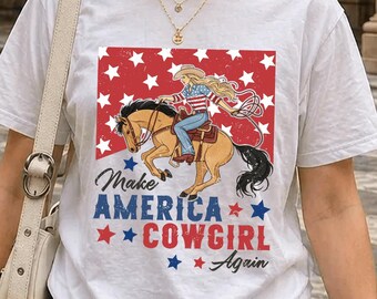 Make America Cowgirl Again shirt, Western shirt, 4th of July tee, Western 4th of July 250th Anniversary Shirt, America Tee