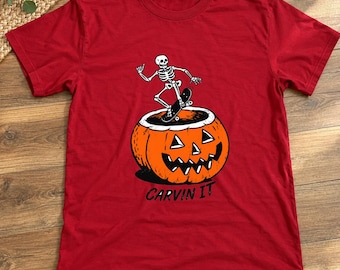 Old Navy Halloween Skateboarding Shirt, Fall Graphic Tee, Spooky Season T-Shirt