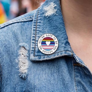 You're Safe To Be You Rainbow Pin - LGBTQ Ally Enamel Badge, Zinc Alloy Pride Accessory & Decorative Gift for Friends