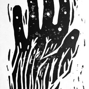Cursed Hand Linocut Print image 2