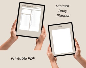 Planificador diario imprimible, página de planificación minimalista en PDF, planificador fácil de hacer, descarga instantánea