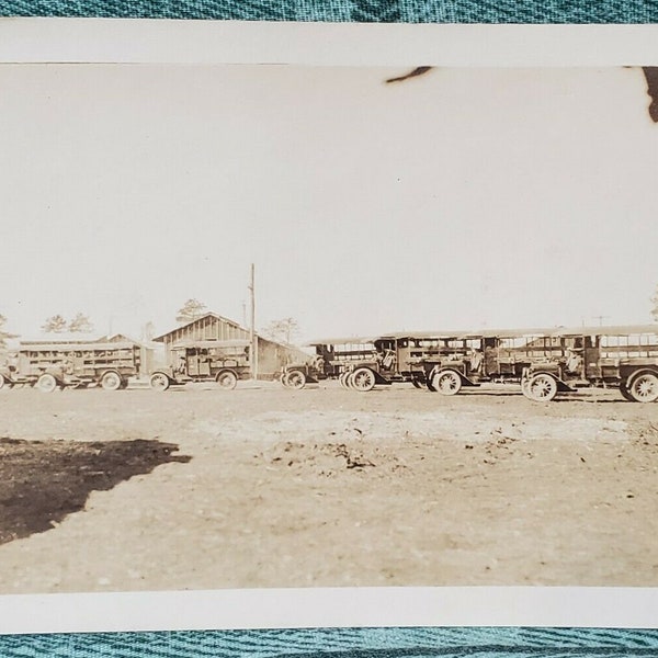 1914-1918 Military Vehicles Trucks Picture Photo 3.50" x 6.75" WWI