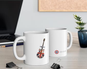 Britpop Guitar Wall Art Ceramic Coffee Cup Limited Edition 52