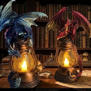 Dragon Lantern Night Light, Fantasy Dragon Decor, Battery Powered Dragon Lamp, Dragon Lover Gift