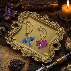 Fantasy Metal Bookmark Set | Dragon, Sword Designs (Random Pair)