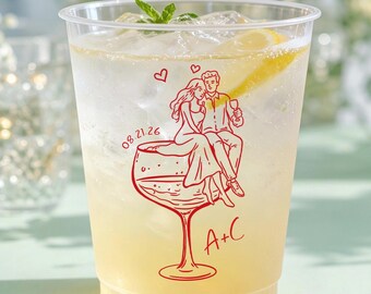 Custom Frosted Wedding Cups: Personalized Party Drinkware for Engagements, Showers