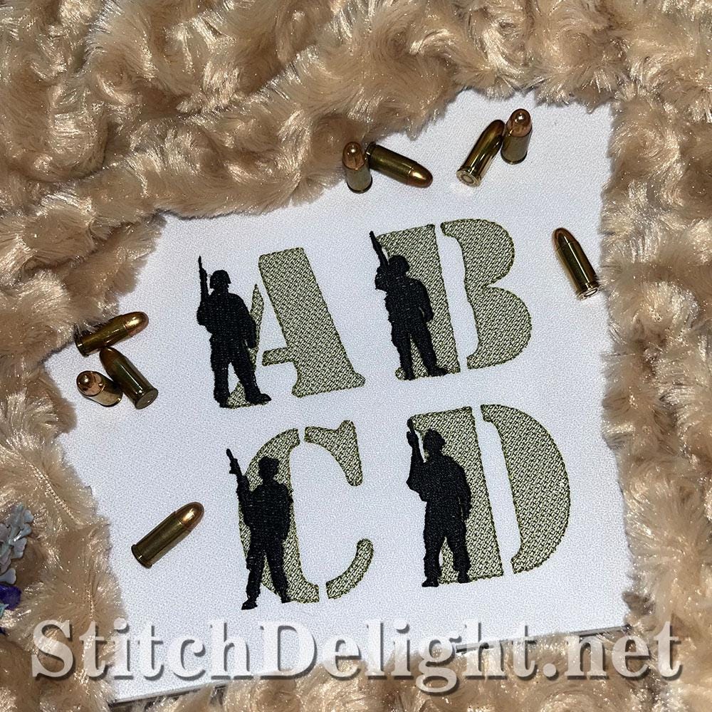 Military Army Alphabet Embroidery Font | Digital Embroidery Letters ...
