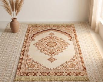 Islamitisch gebedskleed met kwastjes, gebedsmat uit het Midden-Oosten, Ramadan- en Eid-cadeau, opvouwbaar islamitisch gebedskleed