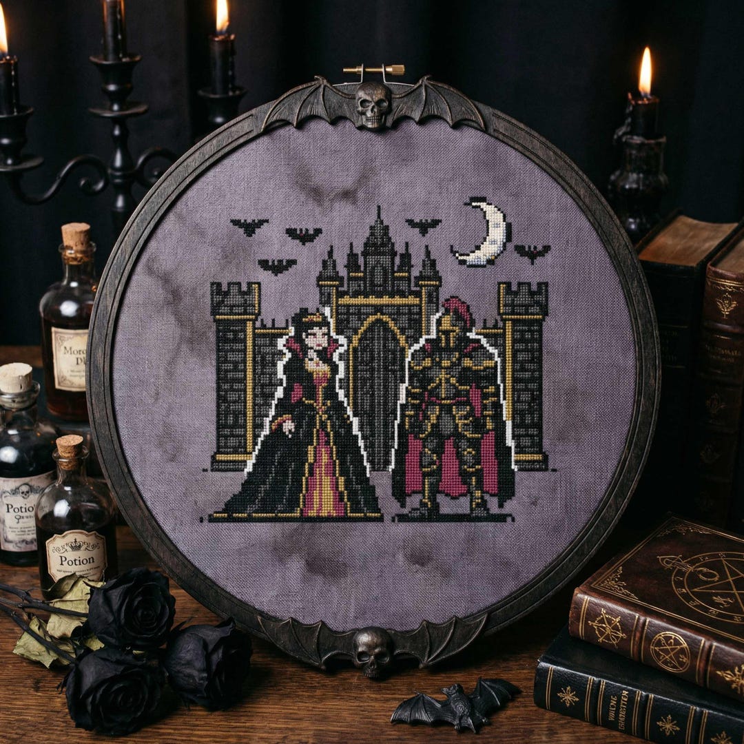 Gothic Knight & Lady Cross Stitch Pattern: Medieval Castle Romance ...