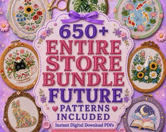 Entire Store 650+ Cross Stitch Bundle, Floral Fantasy Gothic Seasonal Patterns, Future Updates Included