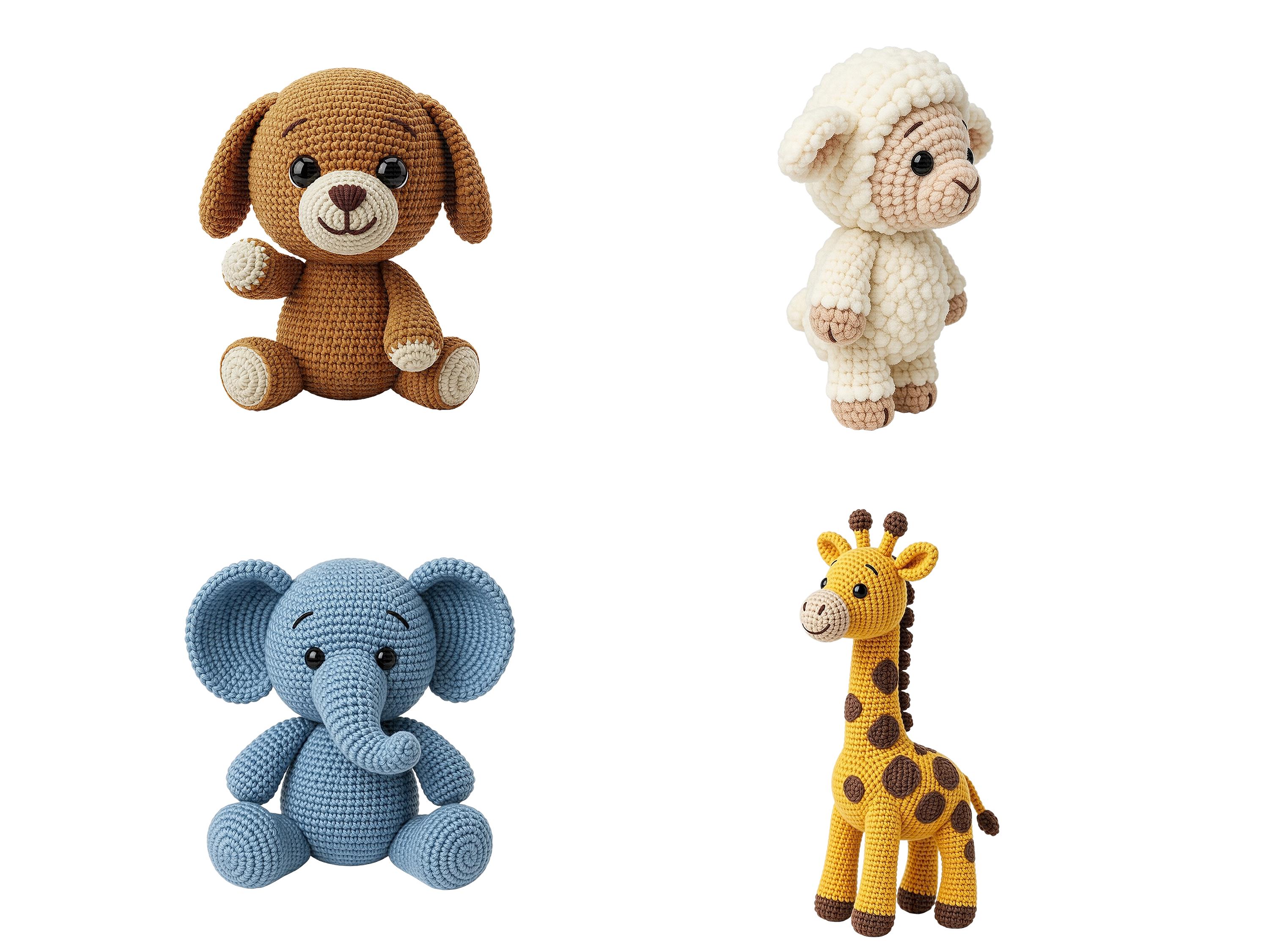 Cuddle Critters – Crochet Plush Animal Clipart Bundle – Amigurumi Toy