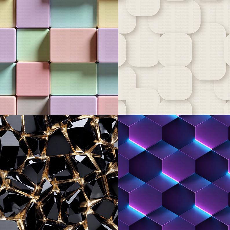 Techy Tiles – Seamless Wallpaper Pattern Bundle – Modern Geometric PNG ...