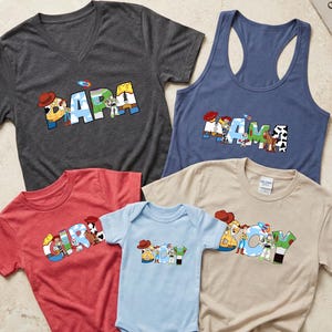 Disney Toy Story-filmen Familjematchande T-shirts, Mamma, Pappa och Barn Disney Resetoppar, Disneyworld-resa T-shirt, Disney semestergrupp T-shirt bild 4