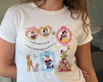 Disney Princess Snow White and Prince Florian Baby Tee, Disney Trip Crop Top, Disneyland Travel Coquette Princess Snow White Tank Top