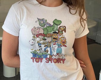 Vintage Toy Story Baby Tee, Disney Trip Retro Toy Story Movie Crop Top, Disneyland Travel Top, Disney Characters Tank Top