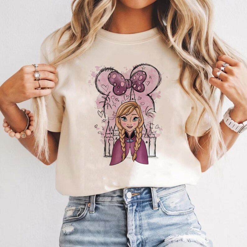 Disney Queen Anna Shirt, Disneyland Frozen Movie Princess Tshirt, Frozen Disneyworld Shirt, Coquette Disney Princess Youth and Toddler Tee image 1