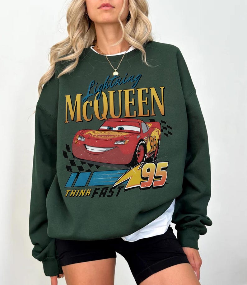 Młodzieżowa koszulka Disney Cars Movie Lightning McQueen, koszulka w stylu retro dla maluchów McQueen zdjęcie 3