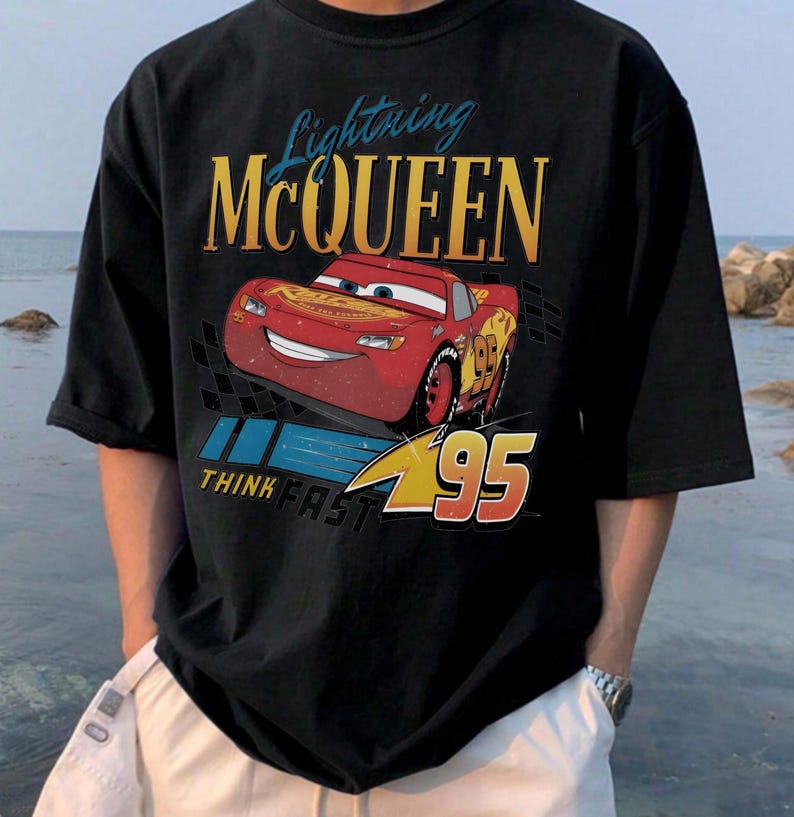 Młodzieżowa koszulka Disney Cars Movie Lightning McQueen, koszulka w stylu retro dla maluchów McQueen zdjęcie 4