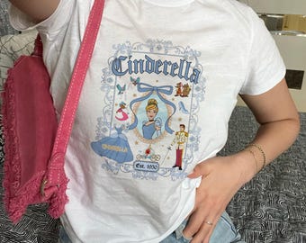Cinderella Princess Baby Tee, Princess Cinderella Disney Crop Top, Disneyland Magical Princess Crop Tank Top or Baby Tee