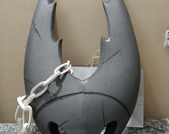 Hollow Knight Inspired Helmet Mask | Pure Vessel Style Cosplay Helmet | Horned Insect Warrior Costume Prop | Gamer Collectible