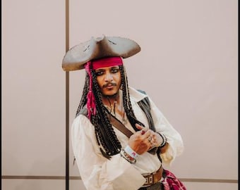 Captain Jack Sparrow Cosplay Costume – Handmade Pirates of the Caribbean Pirate Outfit