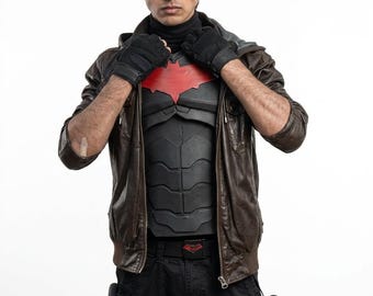 Red Hood Inspired Tactical Armor Suit – Cosplay Costume for Men – Vigilante Helmet & Chest Gear