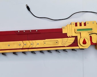 Sci Fi Chainsaw Sword, Futuristic Cosplay Prop, Handmade Space Weapon Replica, LED Display Sword, Cyberpunk Costume Weapon, Convention Prop