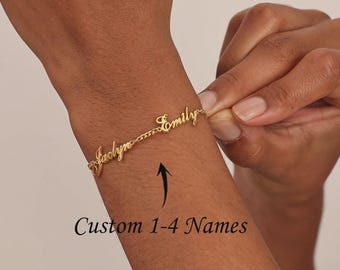 Personalized Name Bracelet Custom Cuban Chain Stainless Steel Adjustable Gift for Mom Family