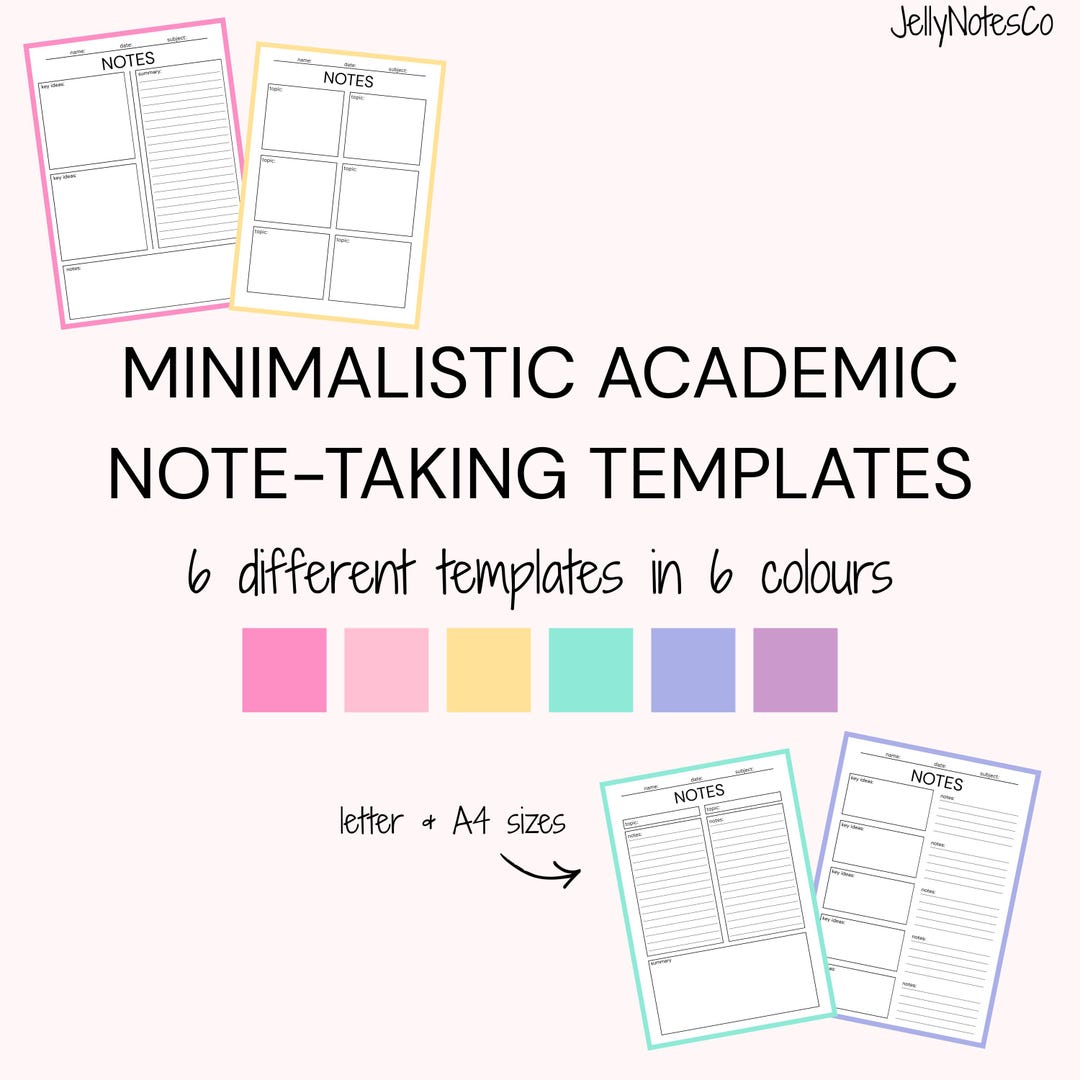 Minimalist Academic Notes Bundle | Student Digital Note-taking ...