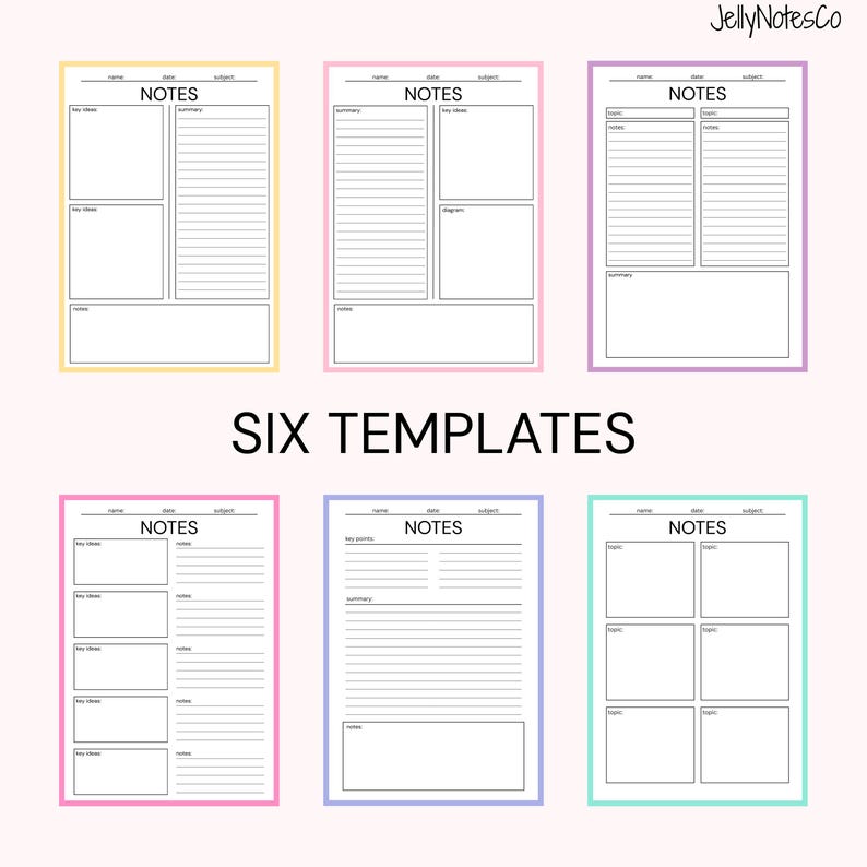 Minimalist Academic Notes Bundle | Student Digital Note-taking ...