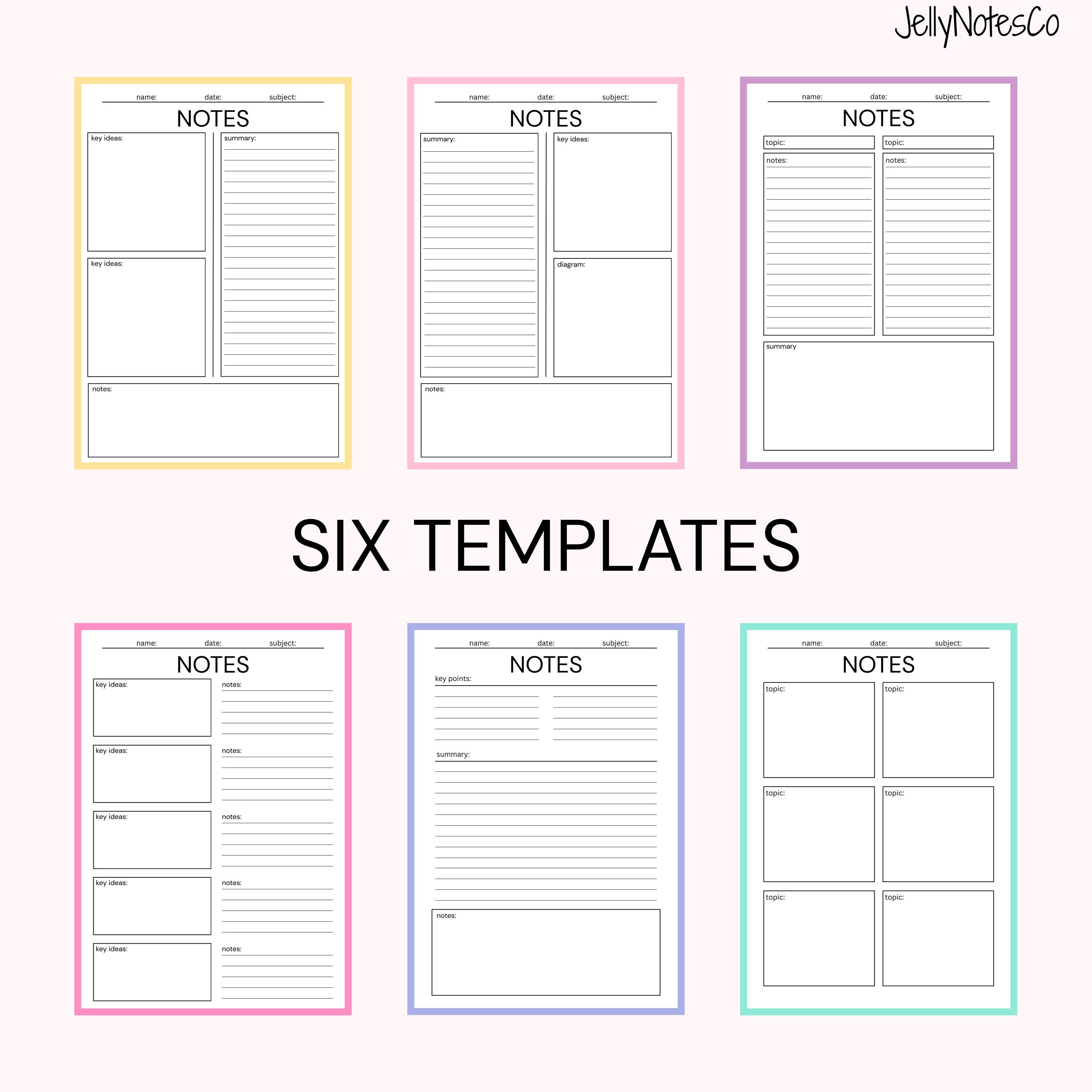 Minimalist Academic Notes Bundle | Student Digital Note-taking ...