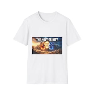 Camiseta da Santíssima Trindade | Camiseta com estampa religiosa, arte angelical de fogo e gelo