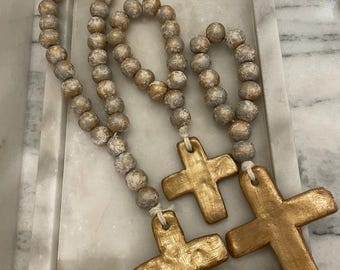 Handmade Prayer Beads – Gold Cross, Beads of Hope