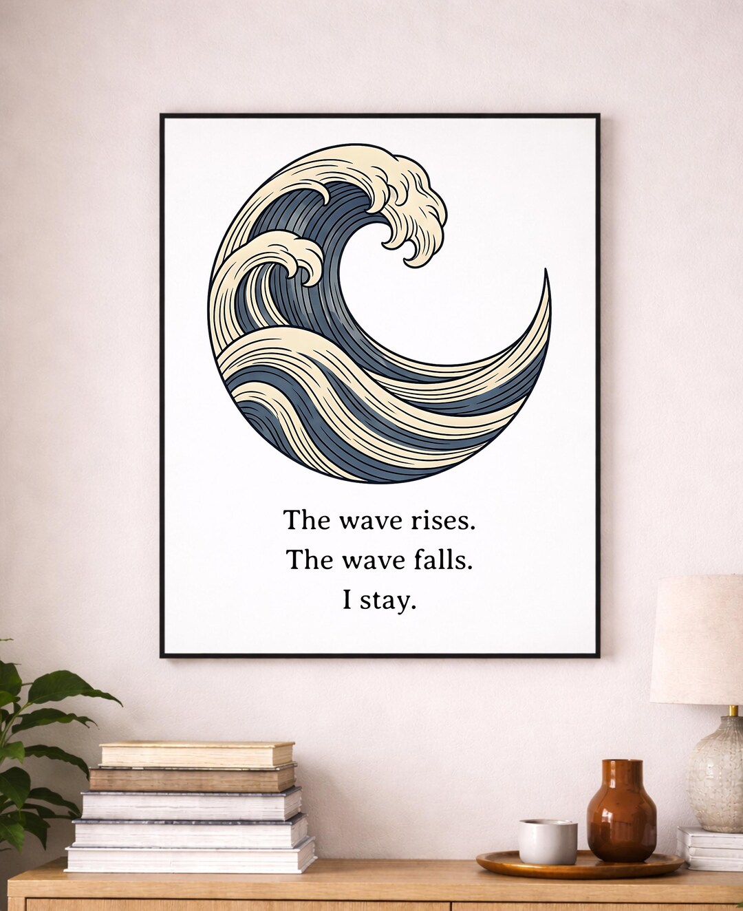 Wave Art Print | the Wave Rises | Posters | Meditation | Wall Art ...