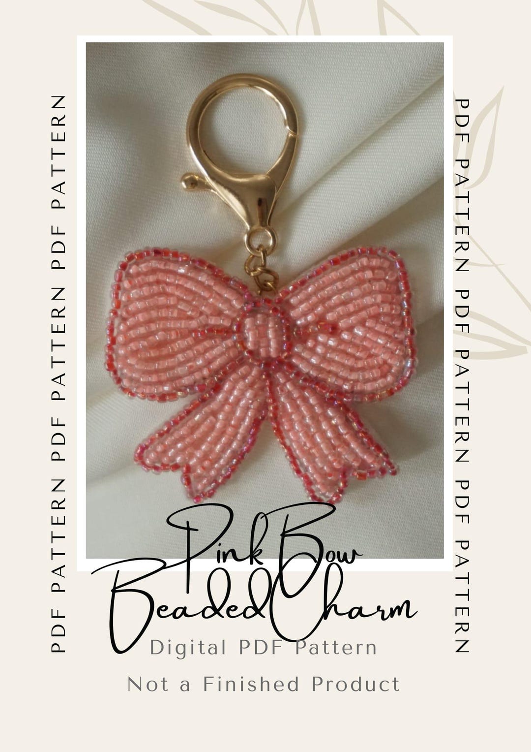 Bead Embroidery PDF Pattern | Digital Beadwork Tutorial | A4 Printable ...