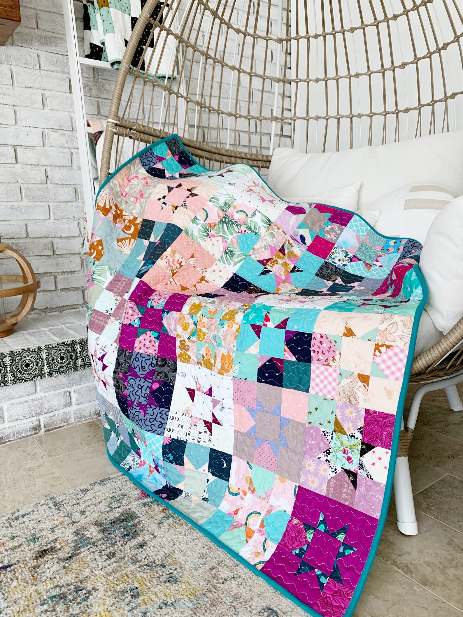 Starry Scrappy Baby Lap Quilt - Etsy